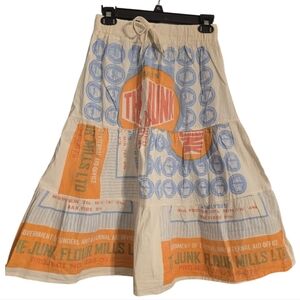 Vintage Sack The Junk Flour Mills LTD Midi Skirt Sz OS In EUC
